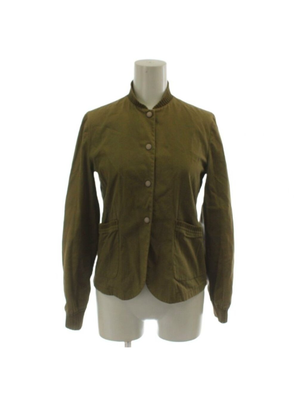 Miu Miu Jacket Long Sleeve Cotton 38 Khaki GG
